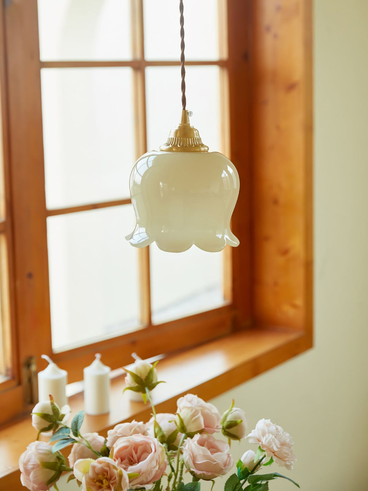 Veloza messing en hars glamoureus hanglamp