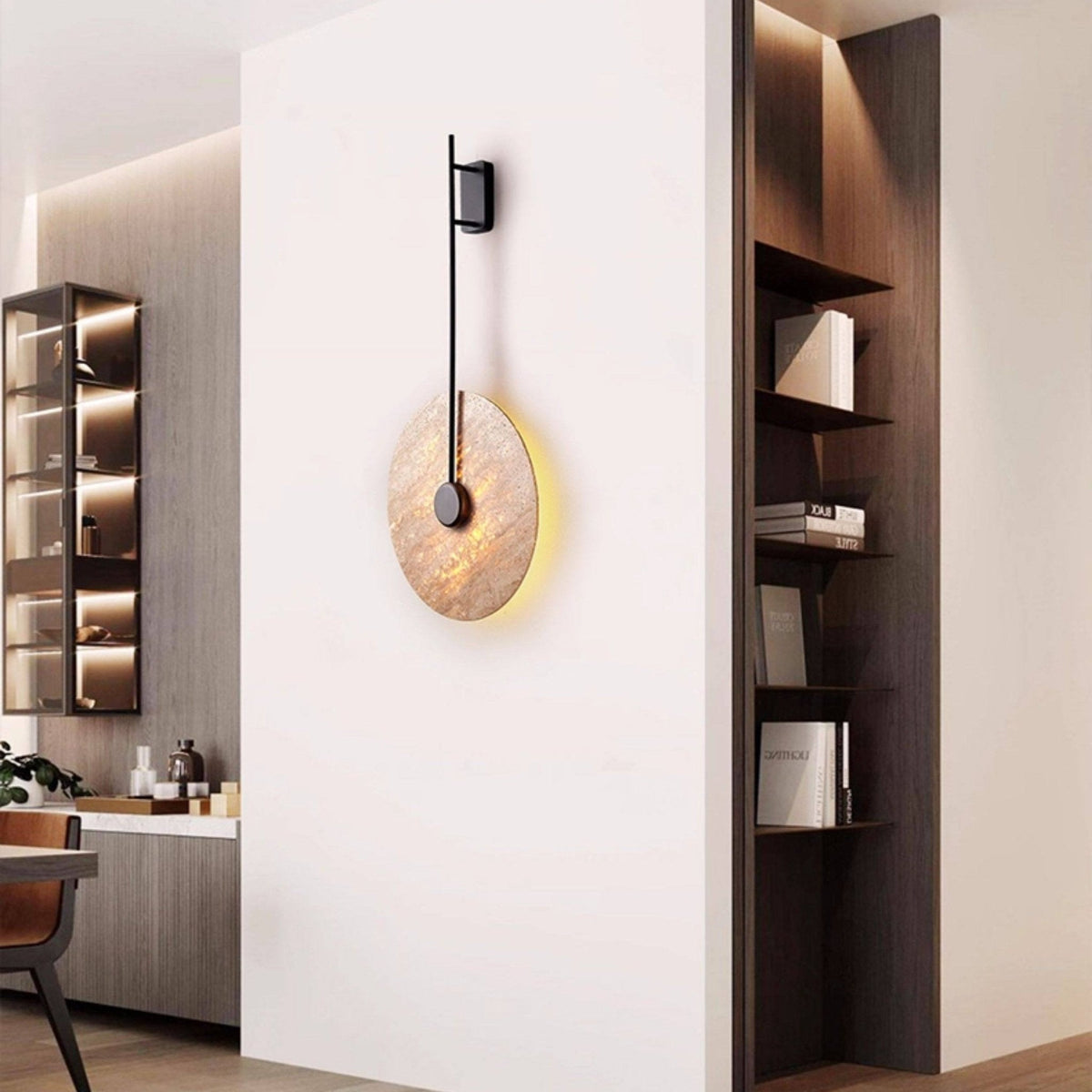 Solven wandlamp van travertin