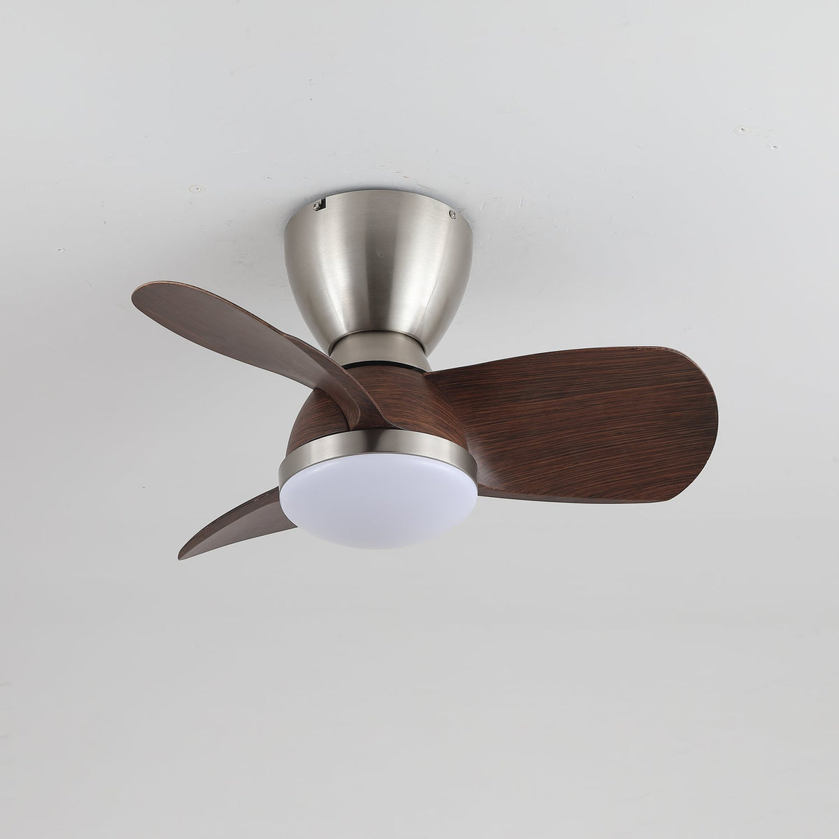 Aldiian minimalistisch messing houten plafondventilator met verlichting