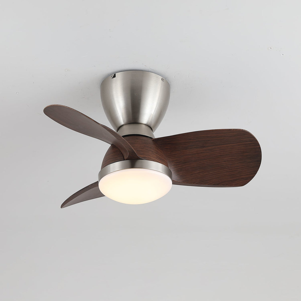 Aldiian minimalistisch messing houten plafondventilator met verlichting