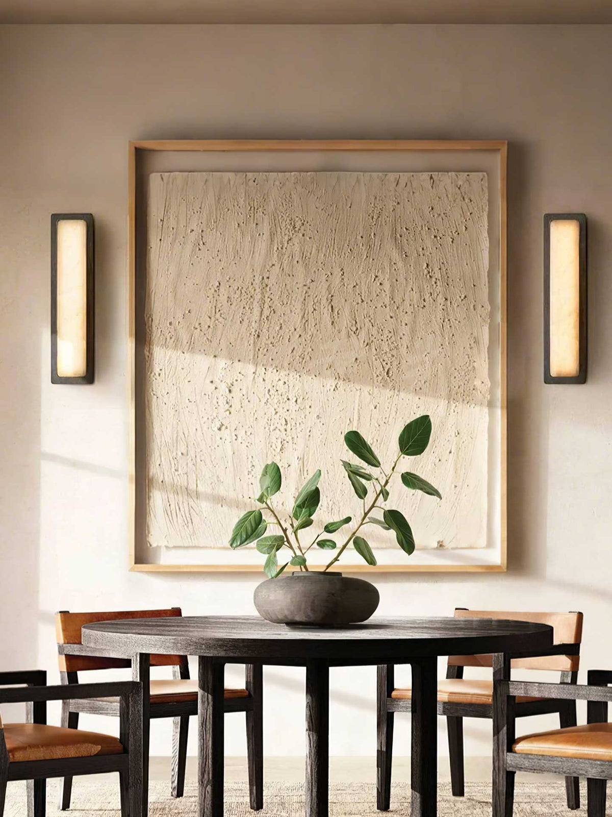 Karix Linear albasten wandlamp met goudkleurige afwerking