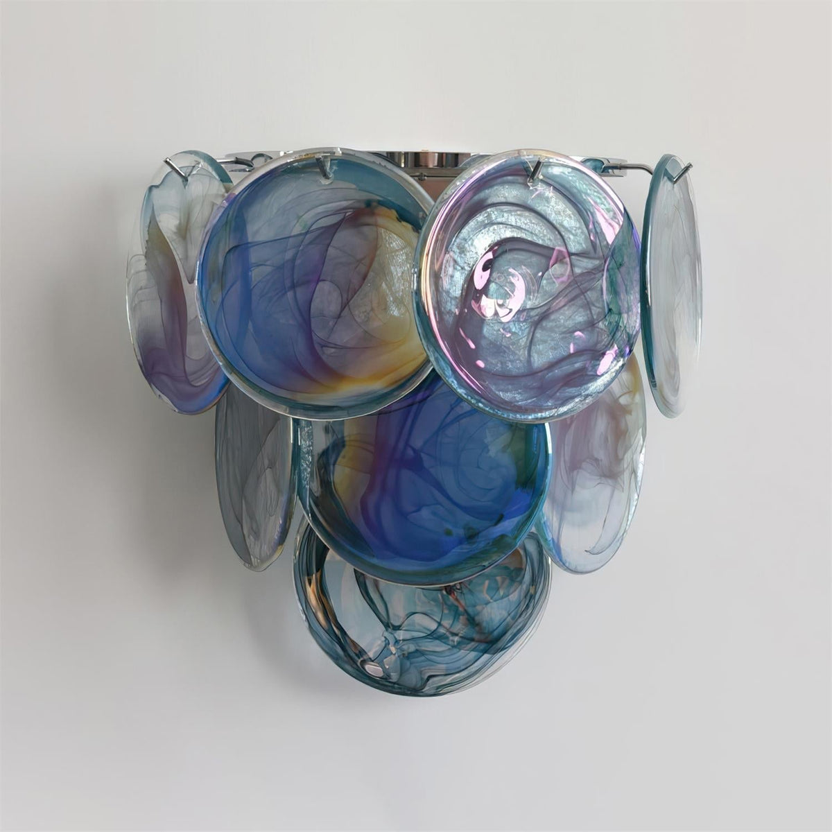Elisa wandlamp van glas met meerkleurig kunstglas