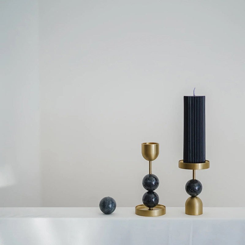 Fuldo Verdant Sphere Candle Holder Geborsteld messing Accent Mid-century Interieur