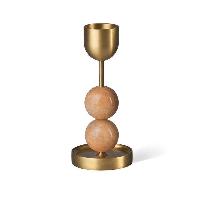 Fuldo Verdant Sphere Candle Holder Geborsteld messing Accent Mid-century Interieur