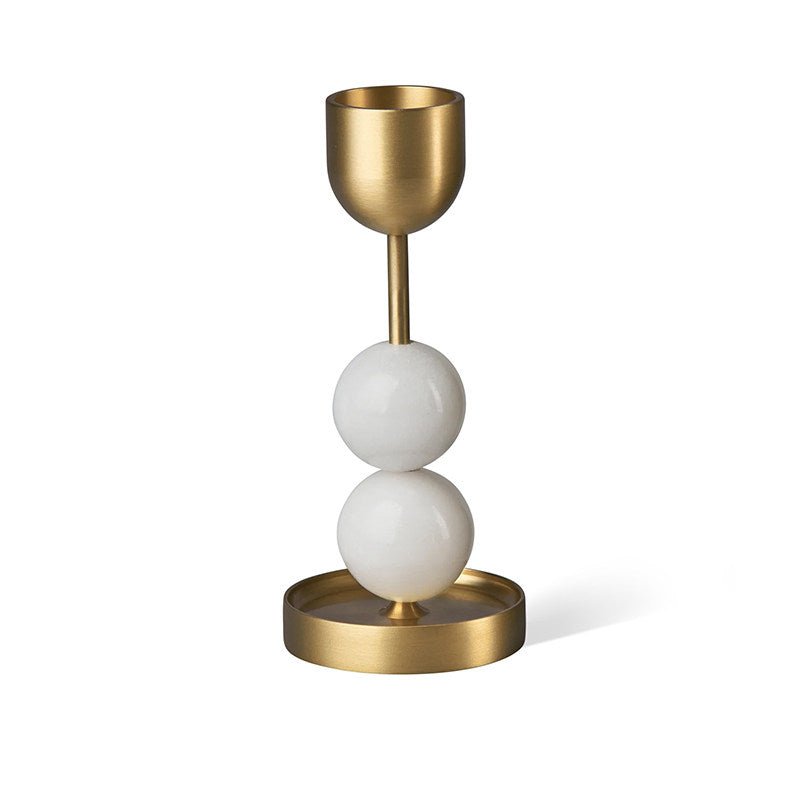 Fuldo Verdant Sphere Candle Holder Geborsteld messing Accent Mid-century Interieur