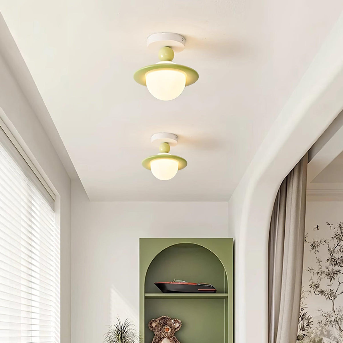 Selvian plafondlamp rood en wit retro