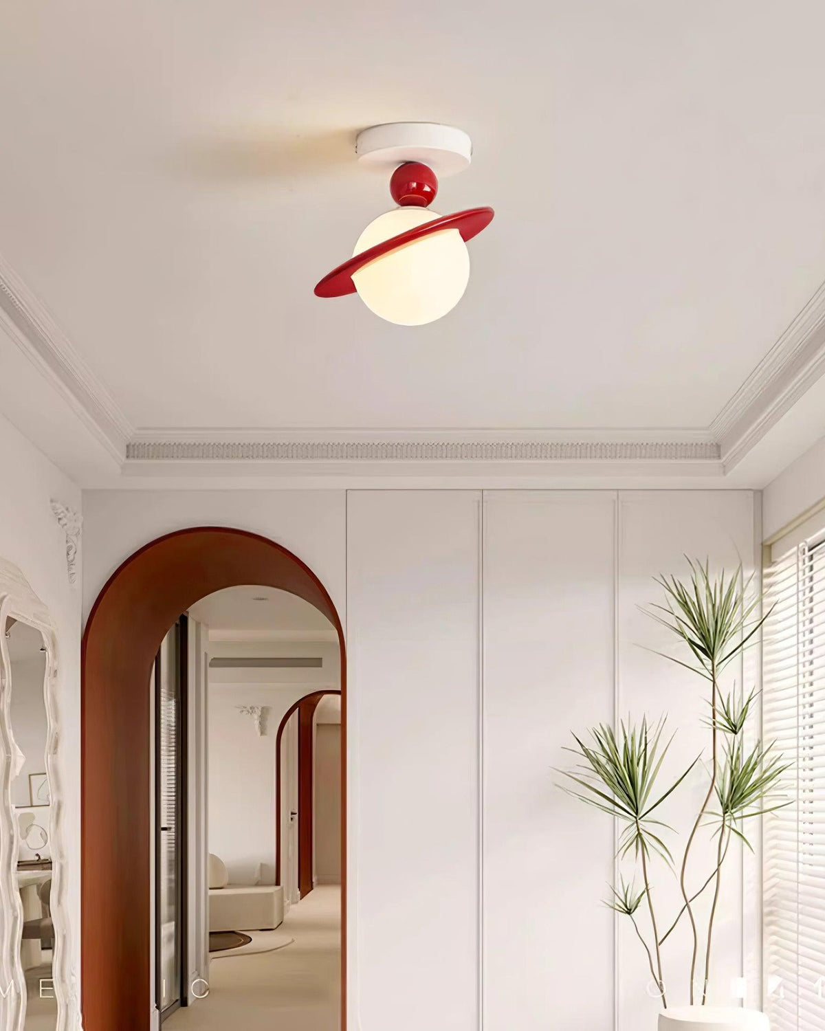Selvian plafondlamp rood en wit retro