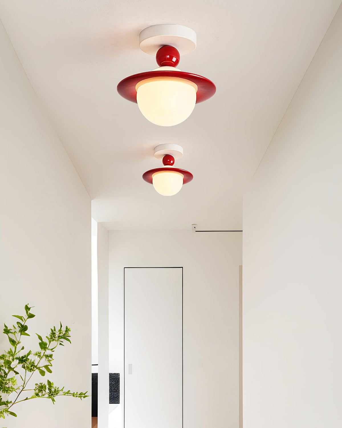 Selvian plafondlamp rood en wit retro