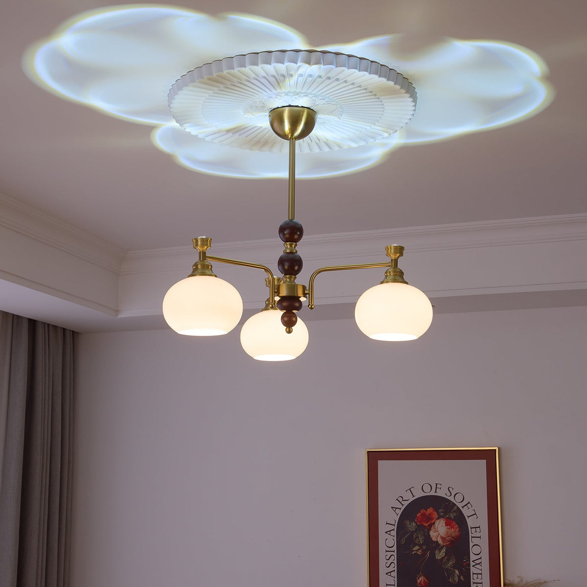 Aursolos Traditionele Elegantie Houten glas Kroonluchter
