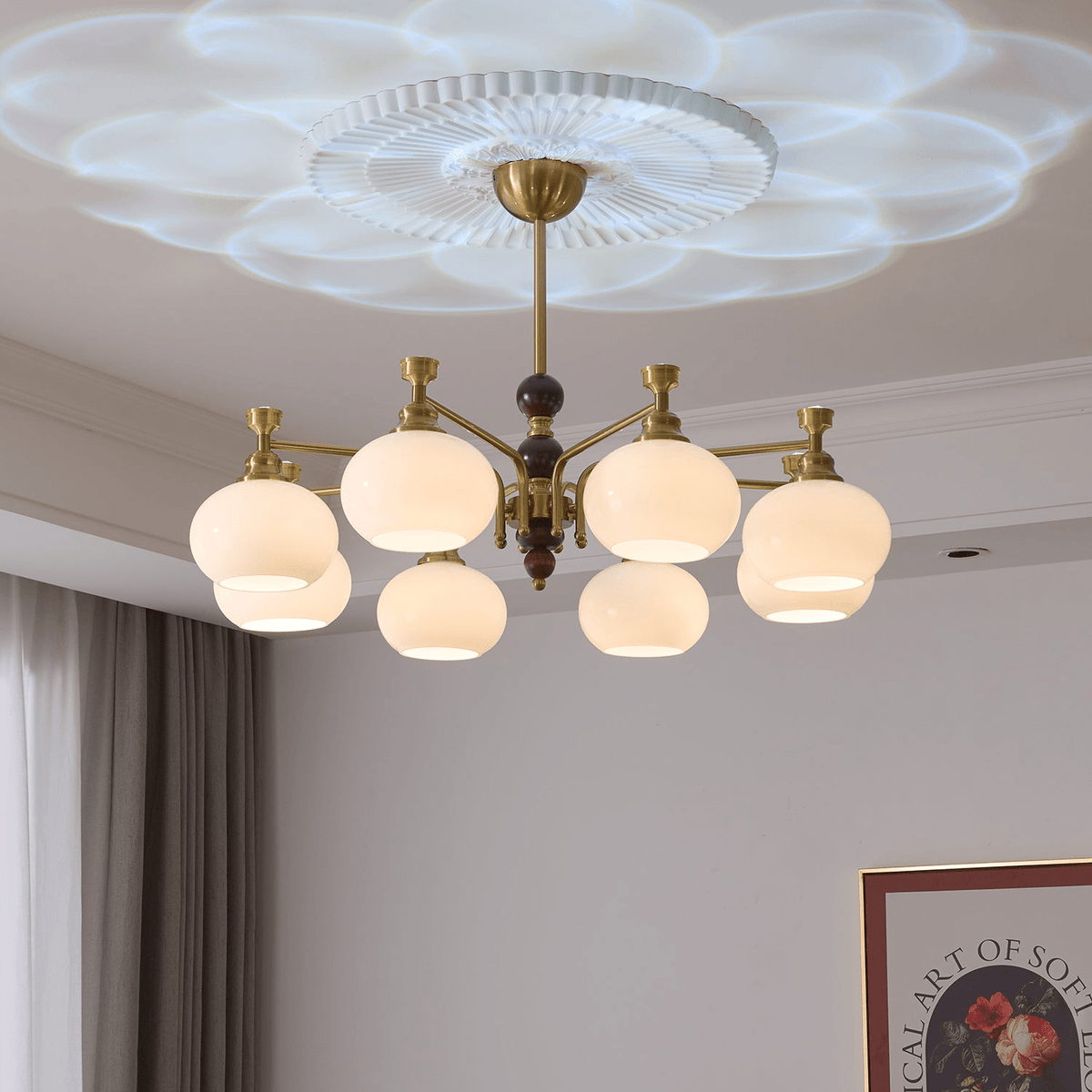 Aursolos Traditionele Elegantie Houten glas Kroonluchter