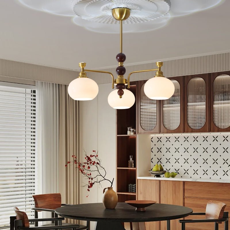 Aursolos Traditionele Elegantie Houten glas Kroonluchter