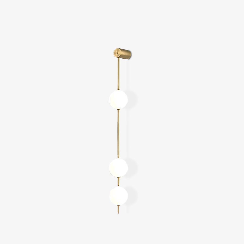 Soloiella wandlamp met verticale bollen van messing