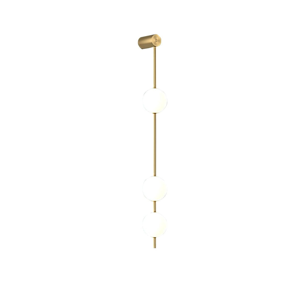 Soloiella wandlamp met verticale bollen van messing