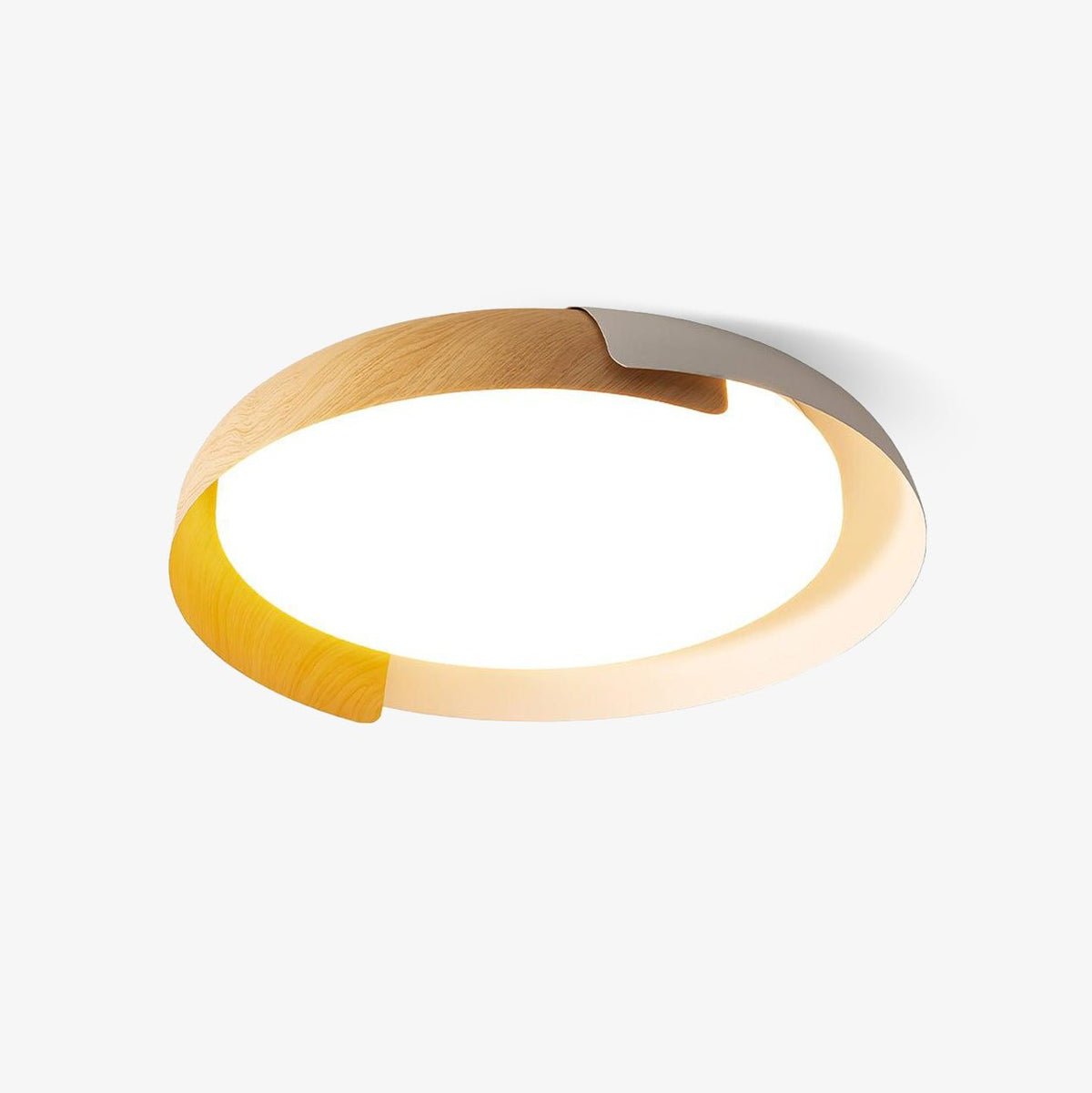 Nomino Plafondlamp Rond Acryl Hout Zacht Minimalistisch