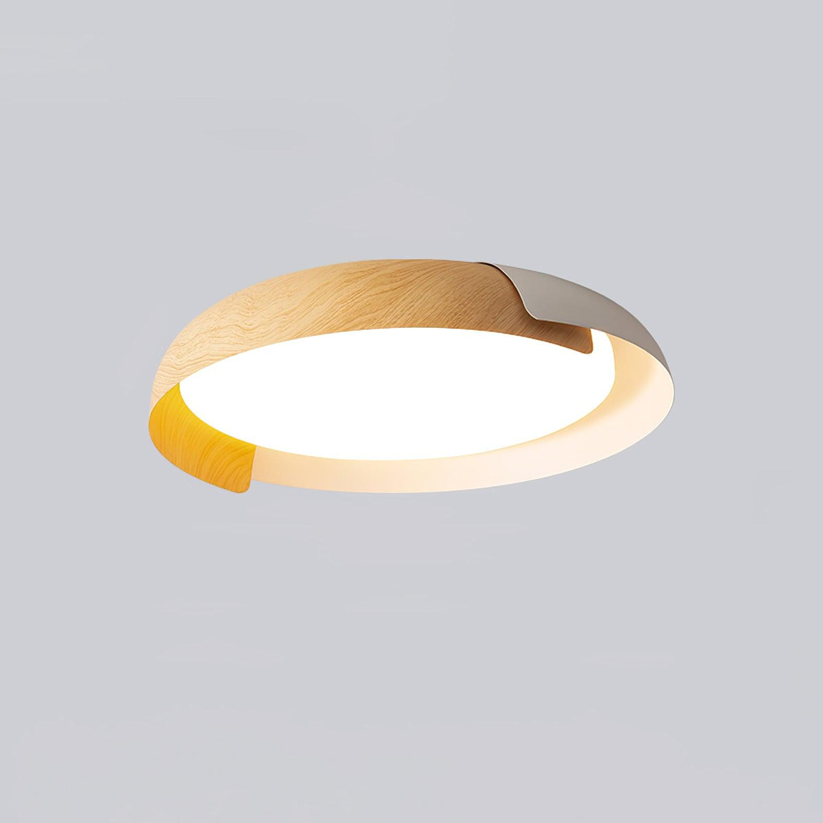 Nomino Plafondlamp Rond Acryl Hout Zacht Minimalistisch
