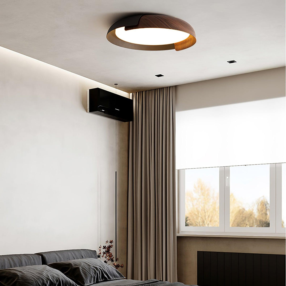 Nomino Plafondlamp Rond Acryl Hout Zacht Minimalistisch
