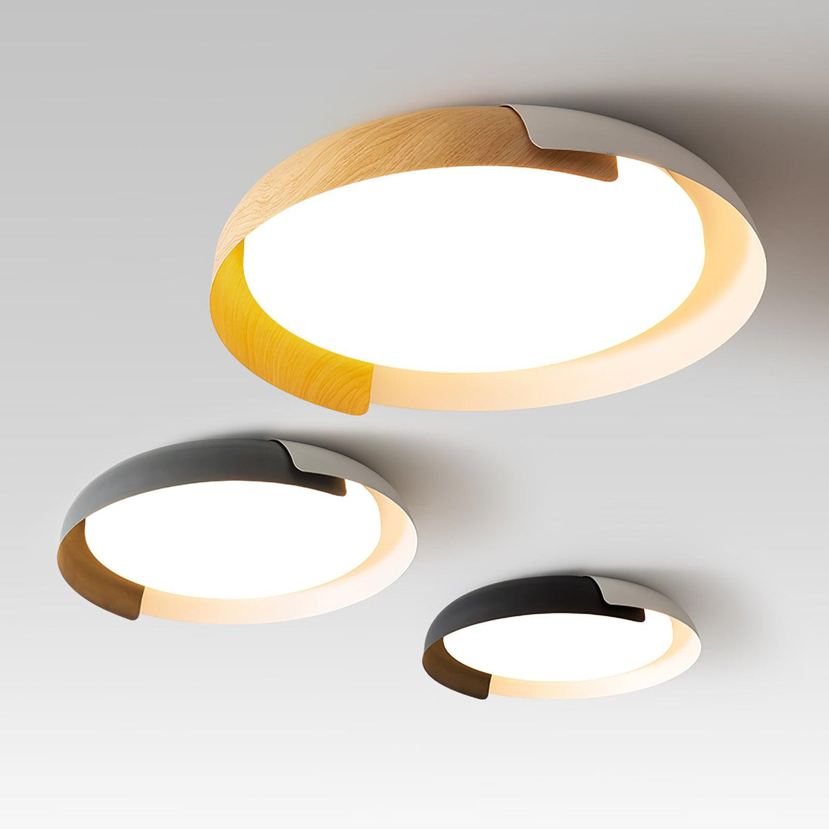 Nomino Plafondlamp Rond Acryl Hout Zacht Minimalistisch