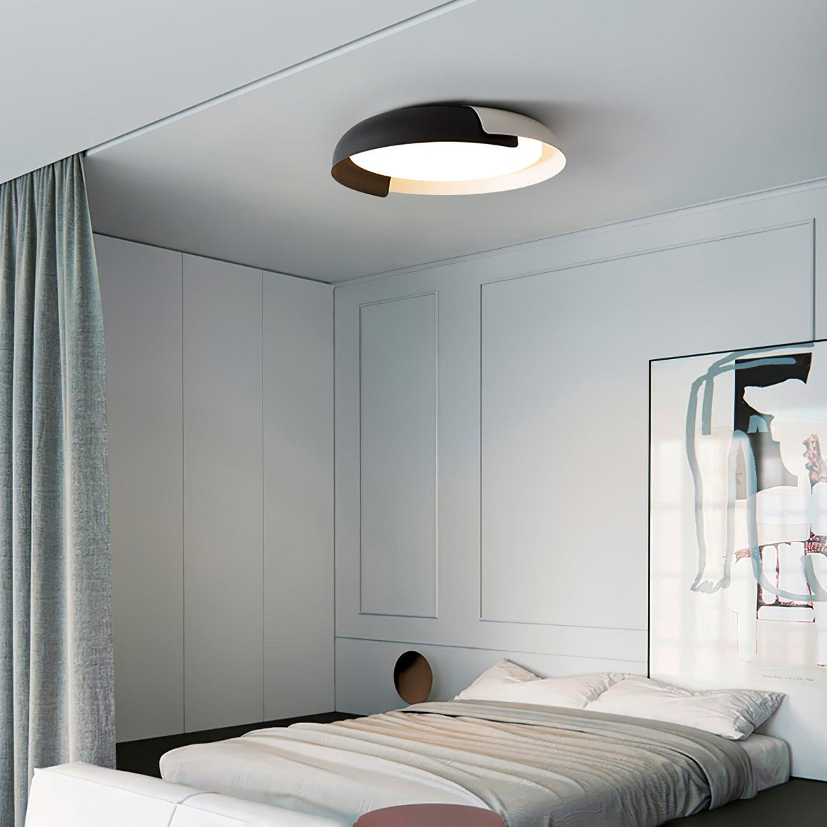 Nomino Plafondlamp Rond Acryl Hout Zacht Minimalistisch
