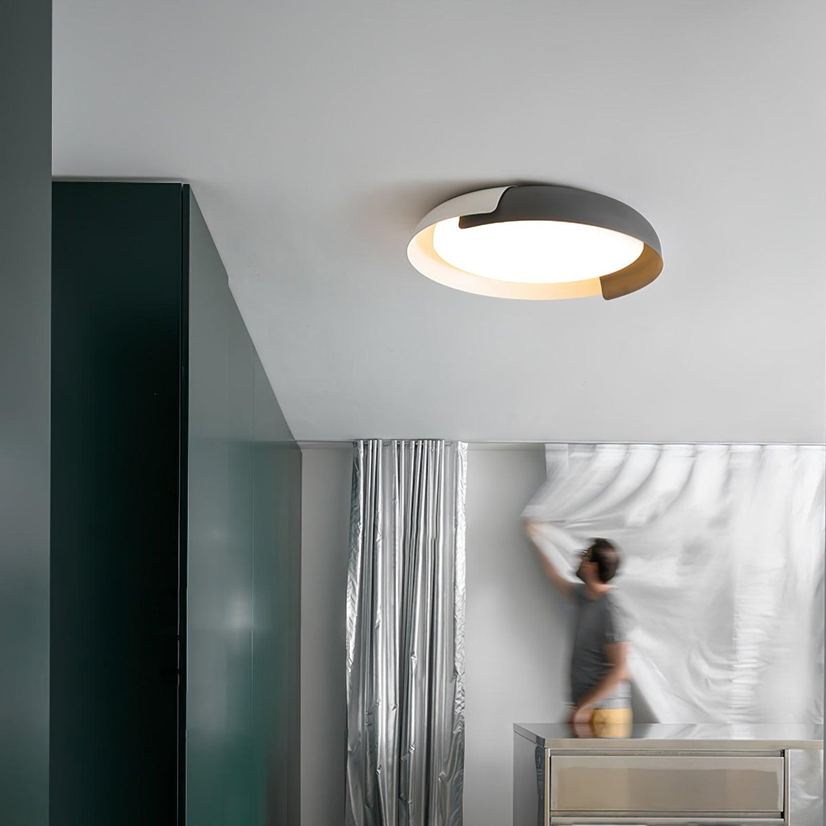 Nomino Plafondlamp Rond Acryl Hout Zacht Minimalistisch