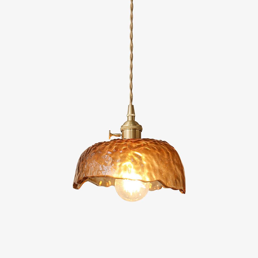 Celirira Vintage hanglamp van bruin glas