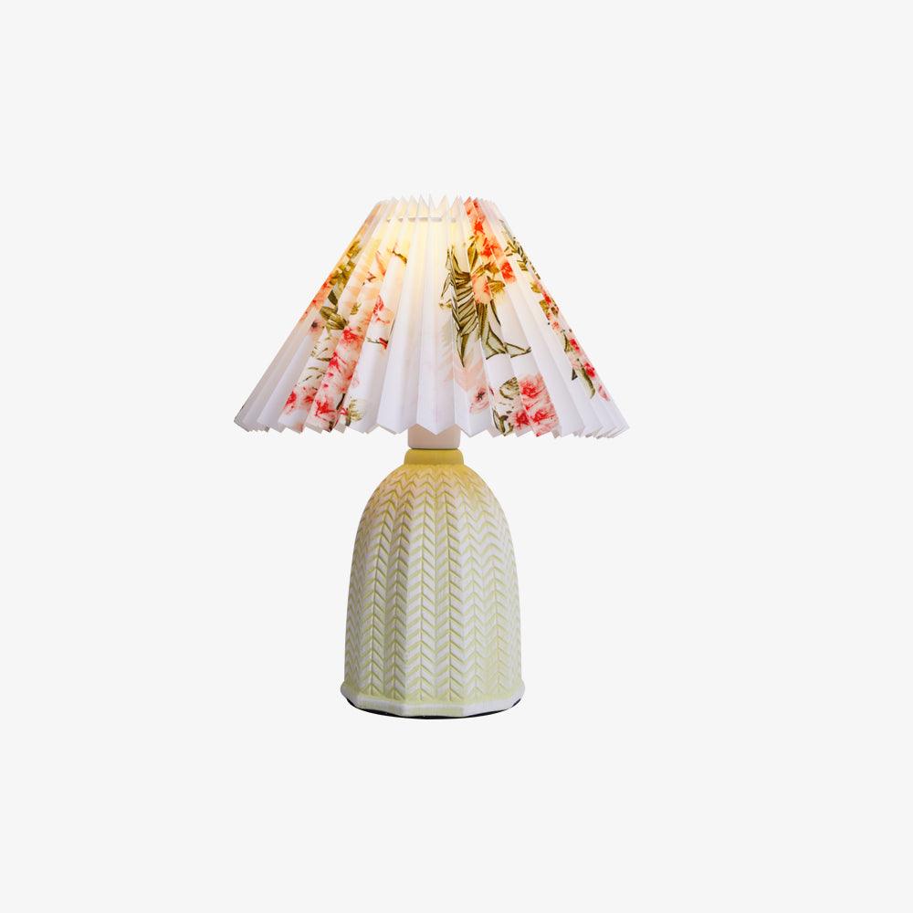 Xenlor Vintage tafellamp van stof in lichtgroen met beige kap