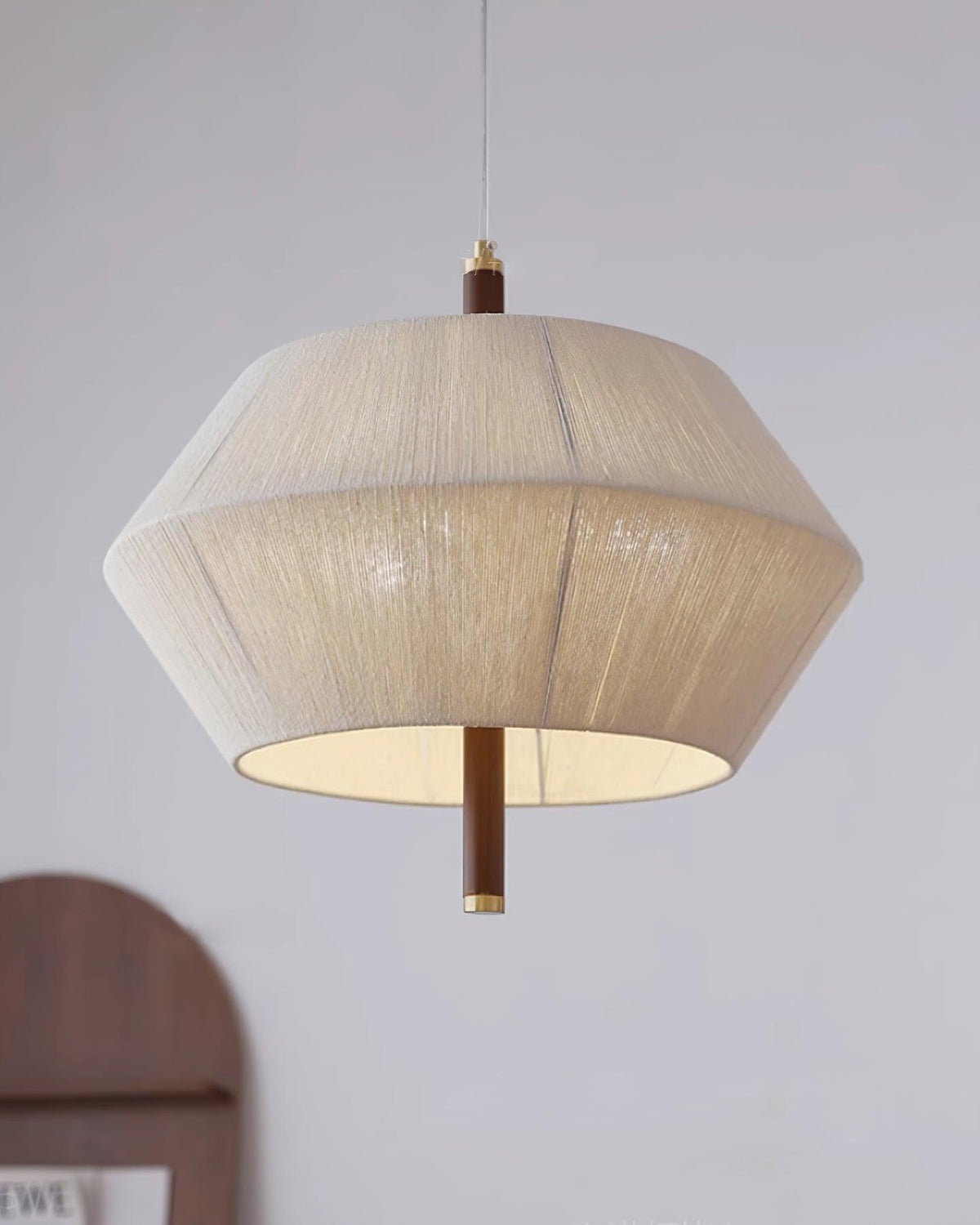 Elowen hanglamp katoenen draad walnoot naturel