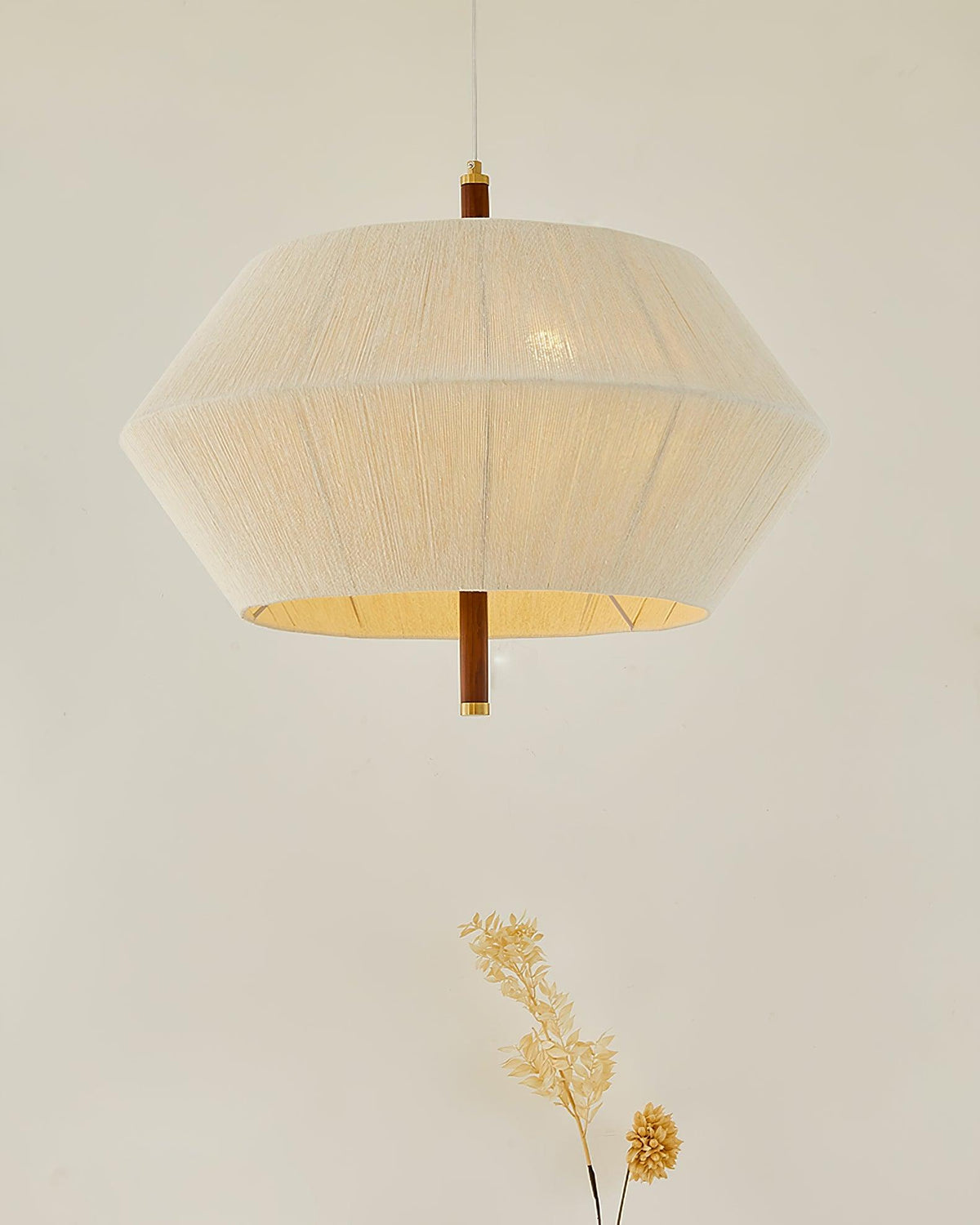 Elowen hanglamp katoenen draad walnoot naturel