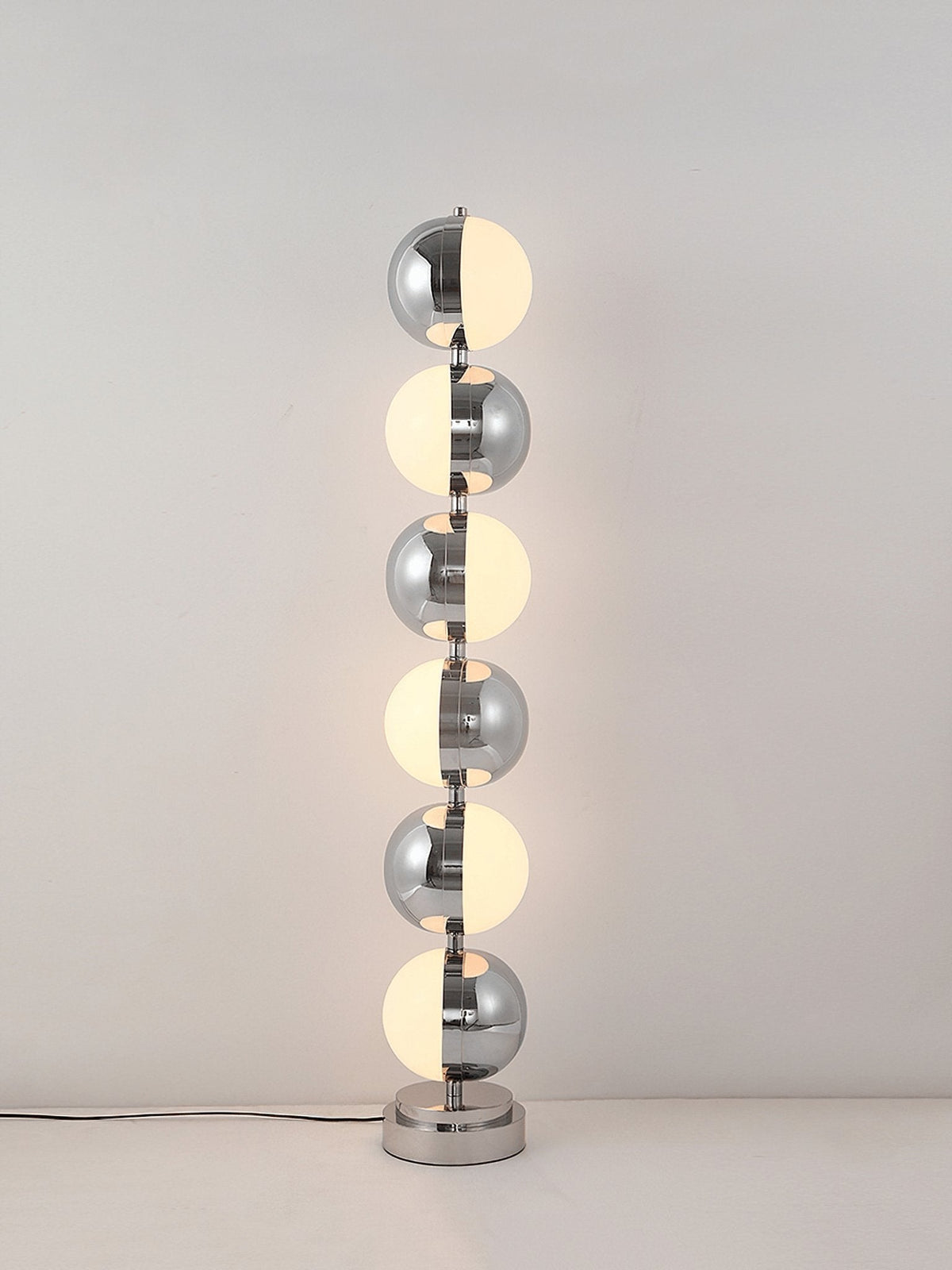 Boen moderne vloerlamp in chrome