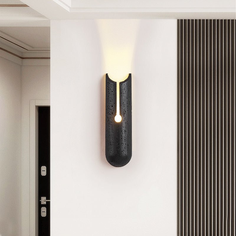 Elraeila Split Zwart travertin wandlamp
