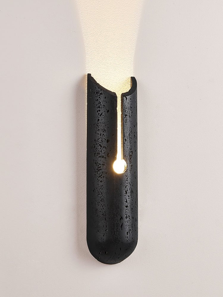 Elraeila Split Zwart travertin wandlamp