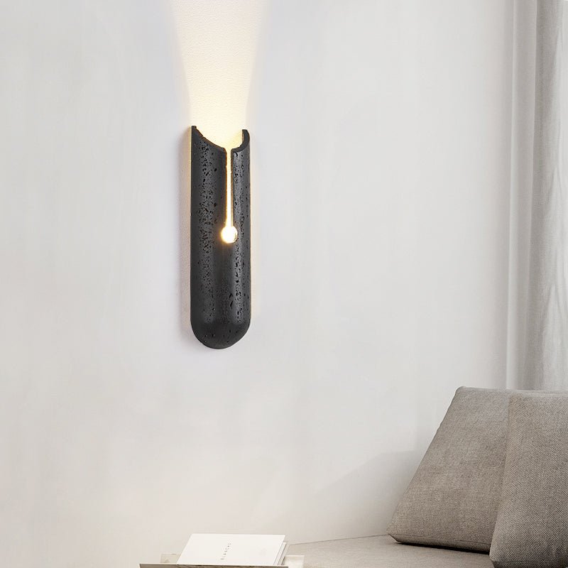 Elraeila Split Zwart travertin wandlamp