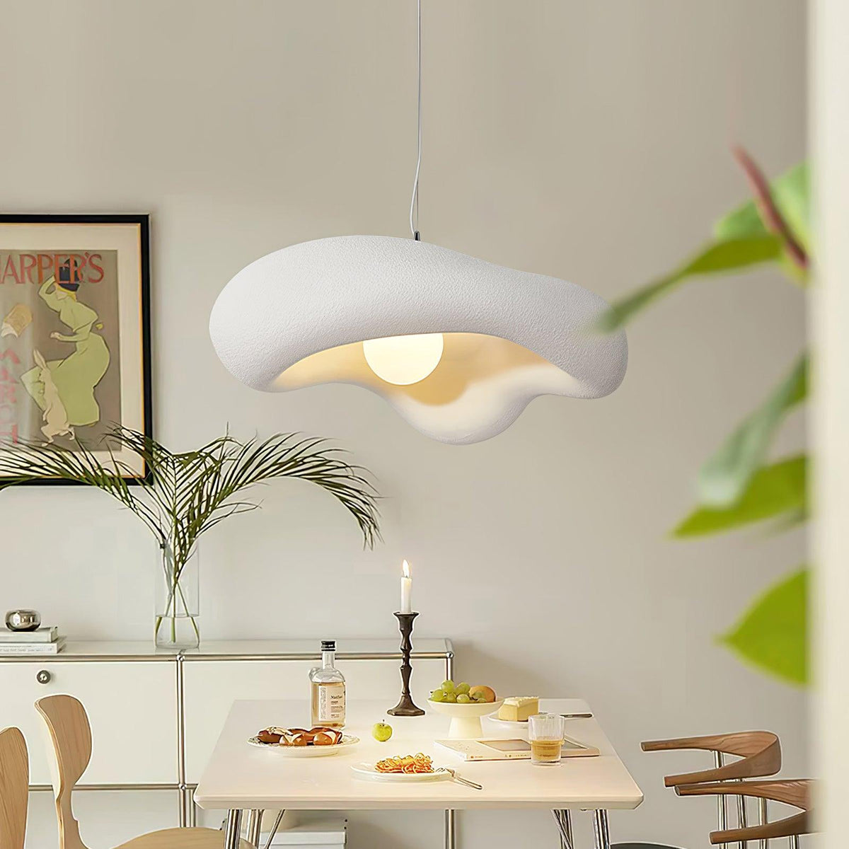 Hanglamp van hars in organische vorm voor moderne interieurs natuurlijk