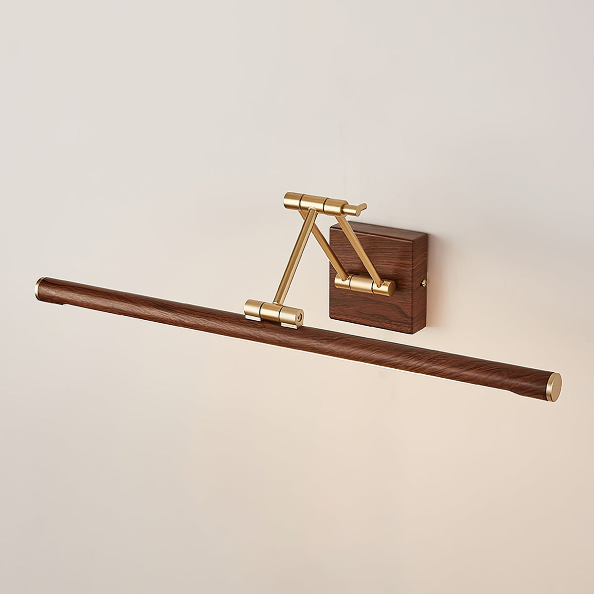 Elvoro wandlamp Walnootkleur Lineair Verstelbaar