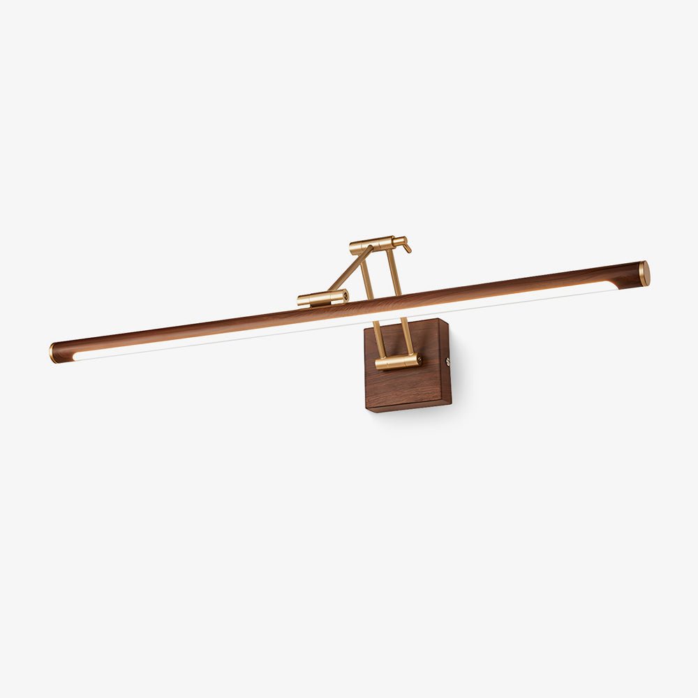 Elvoro wandlamp Walnootkleur Lineair Verstelbaar