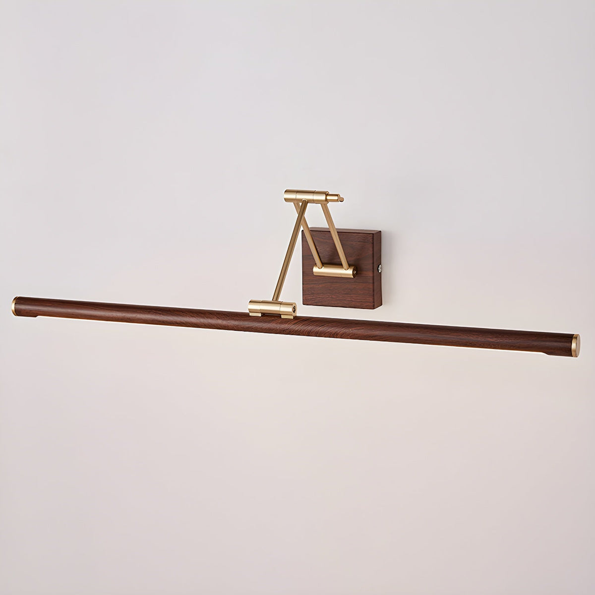 Elvoro wandlamp Walnootkleur Lineair Verstelbaar