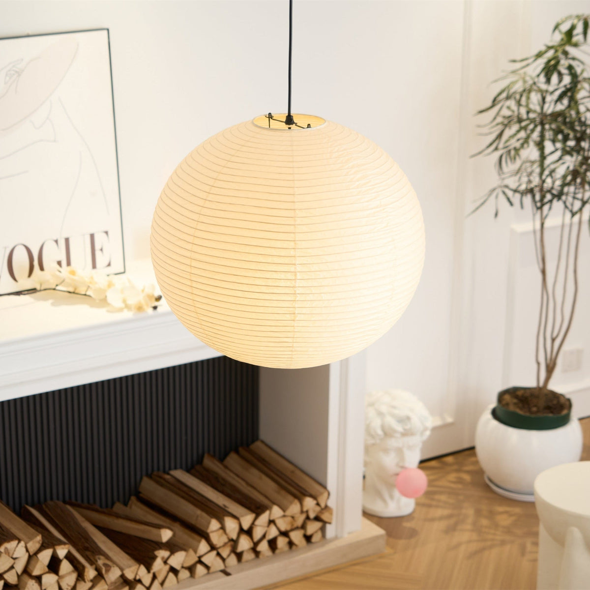 Lunerelle hanglamp met Washi-papier voor woonkamer