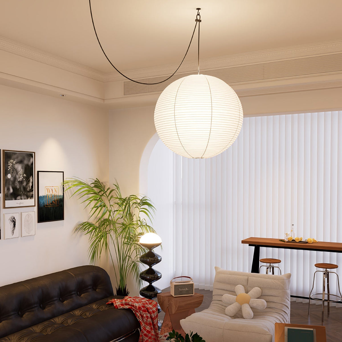 Niveriella hanglamp papier lantaarn voor woonkamer