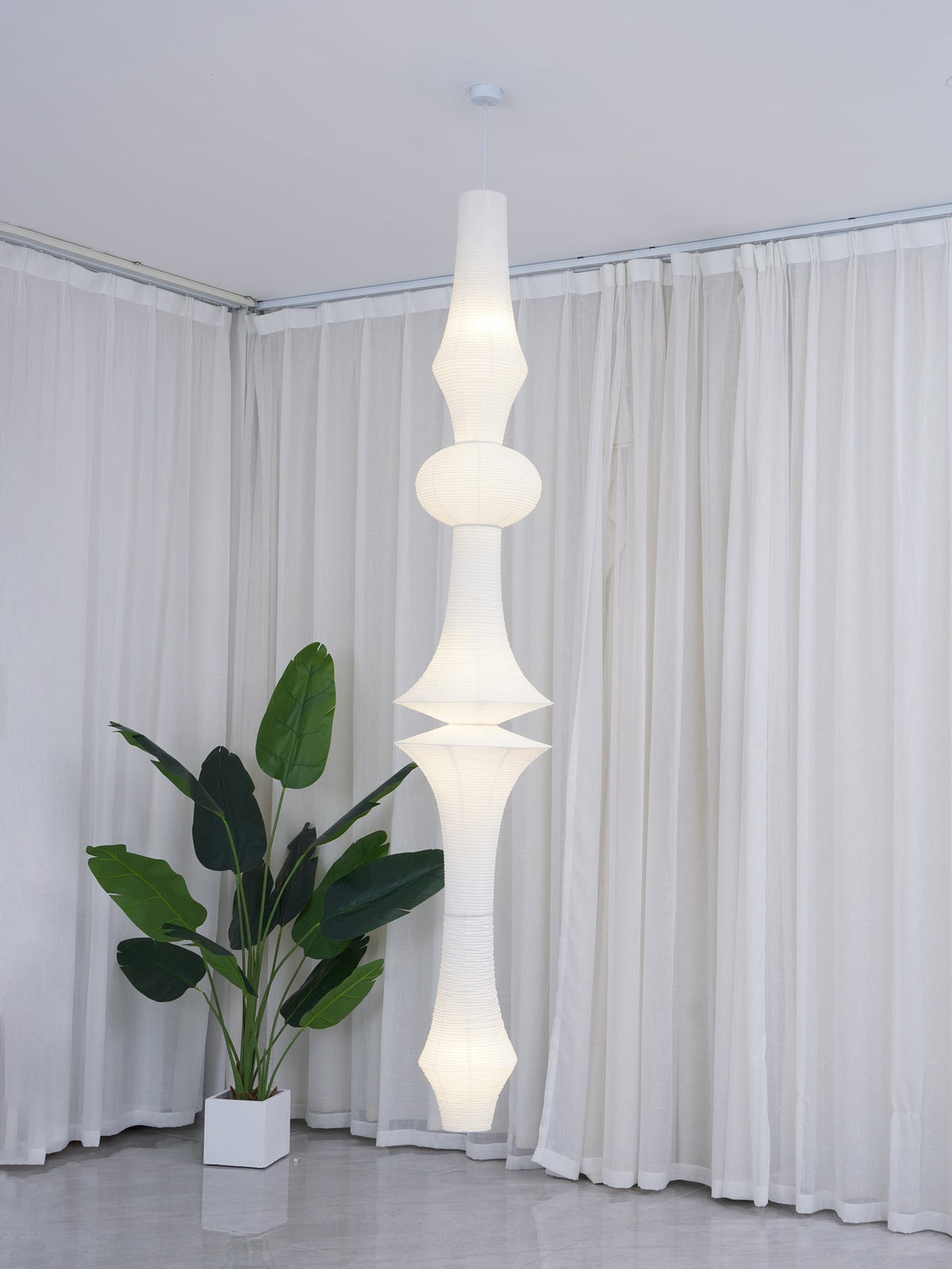 Lunirena hanglamp Washi-papier E voor woonkamer