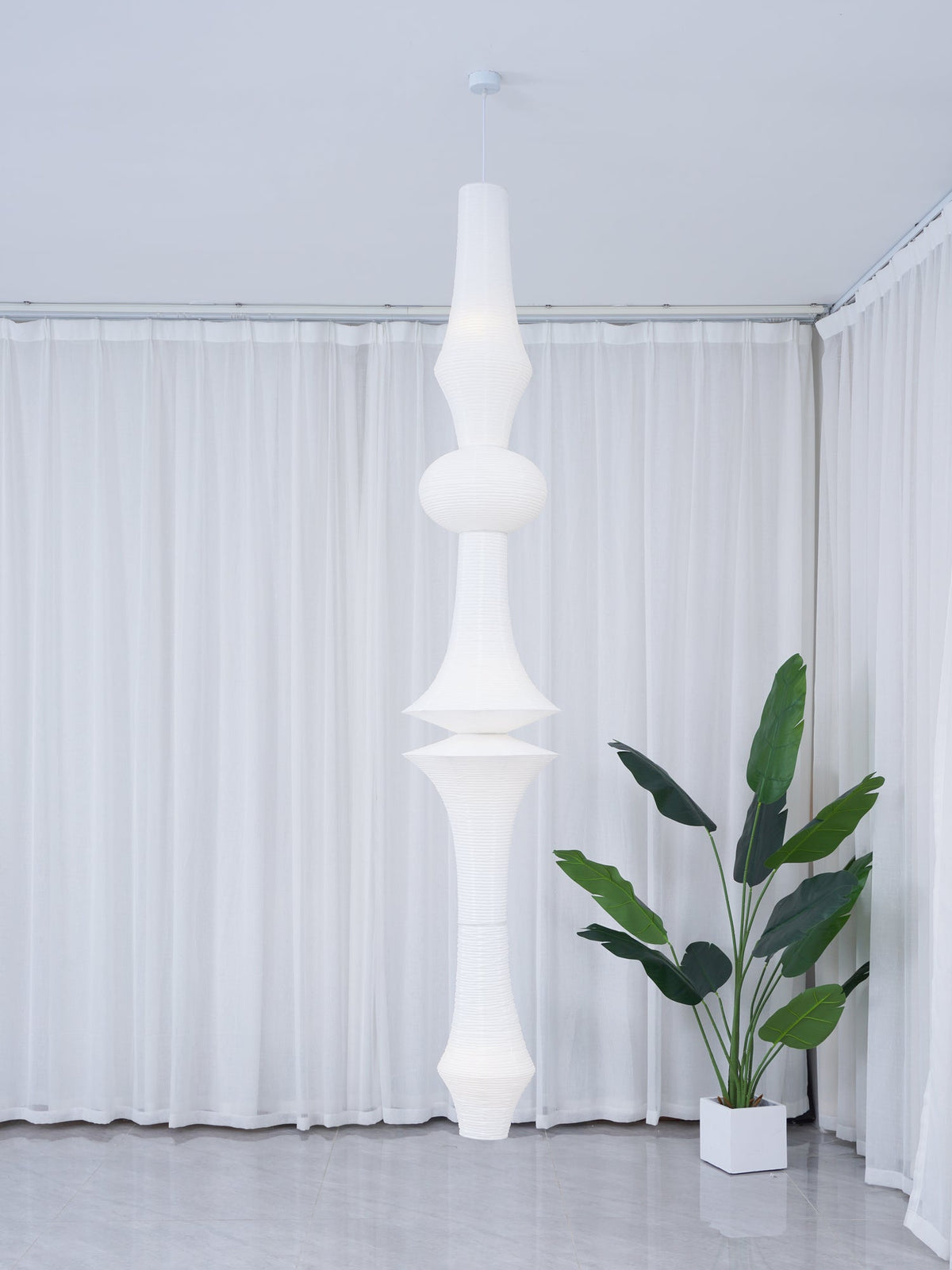 Lunirena hanglamp Washi-papier E voor woonkamer
