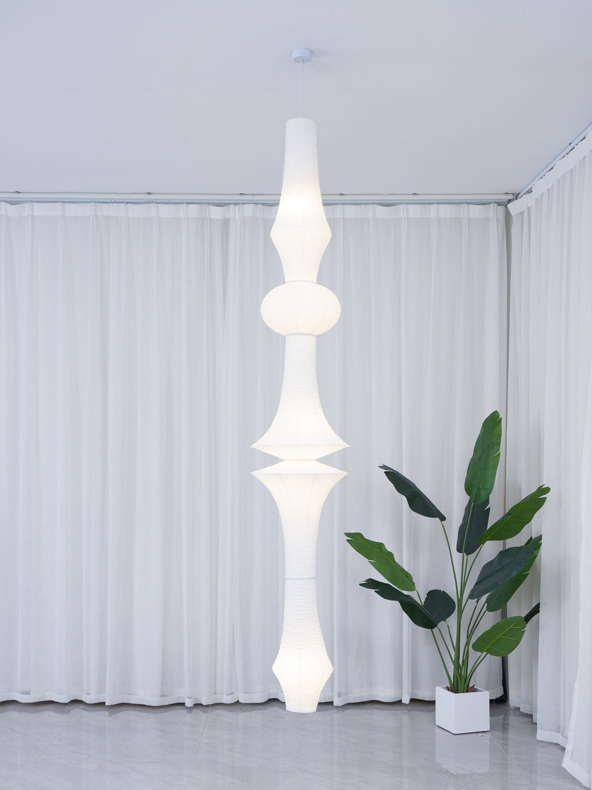 Lunirena hanglamp Washi-papier E voor woonkamer
