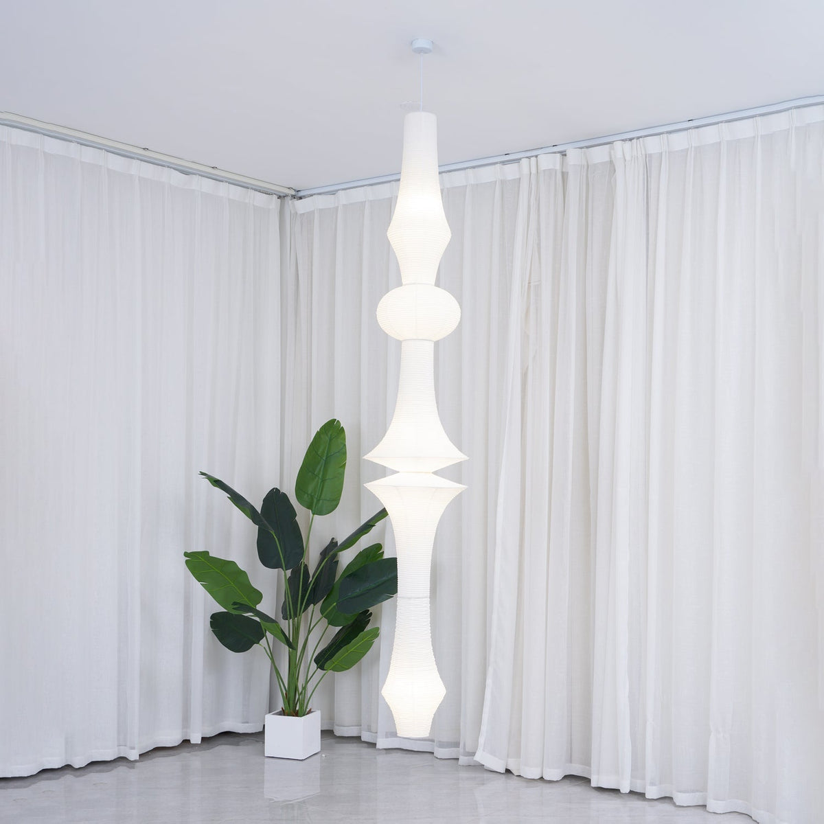Lunirena hanglamp Washi-papier E voor woonkamer