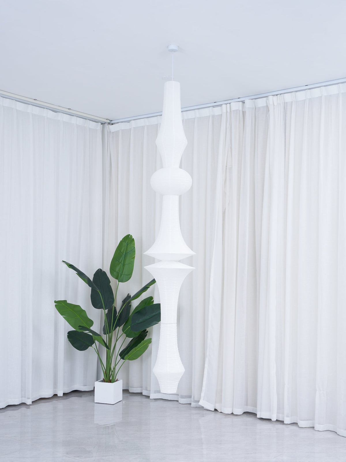 Lunirena hanglamp Washi-papier E voor woonkamer
