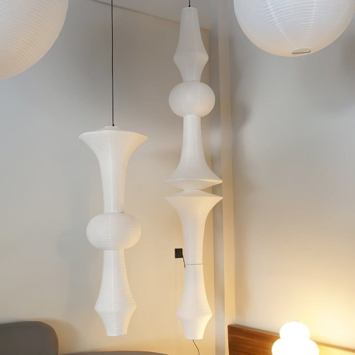 Lunirena hanglamp Washi-papier E voor woonkamer