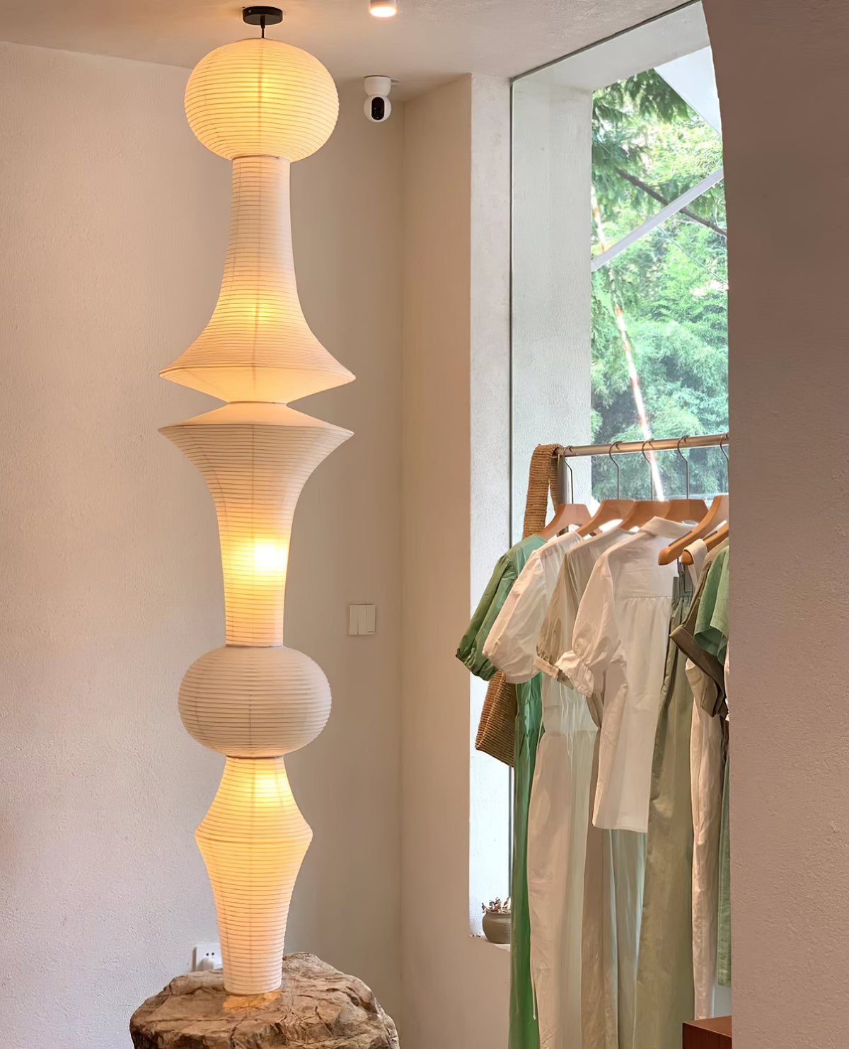 Lunirena hanglamp Washi-papier E voor woonkamer