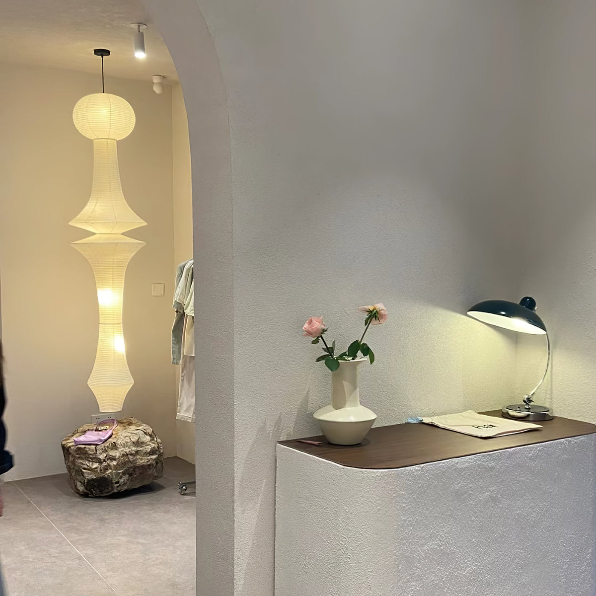 Lunirena hanglamp Washi-papier E voor woonkamer