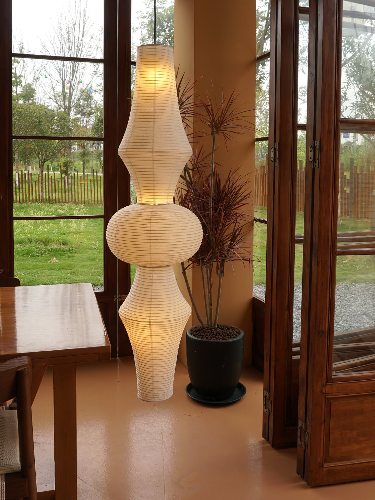 Lunirena hanglamp Washi-papier E voor woonkamer