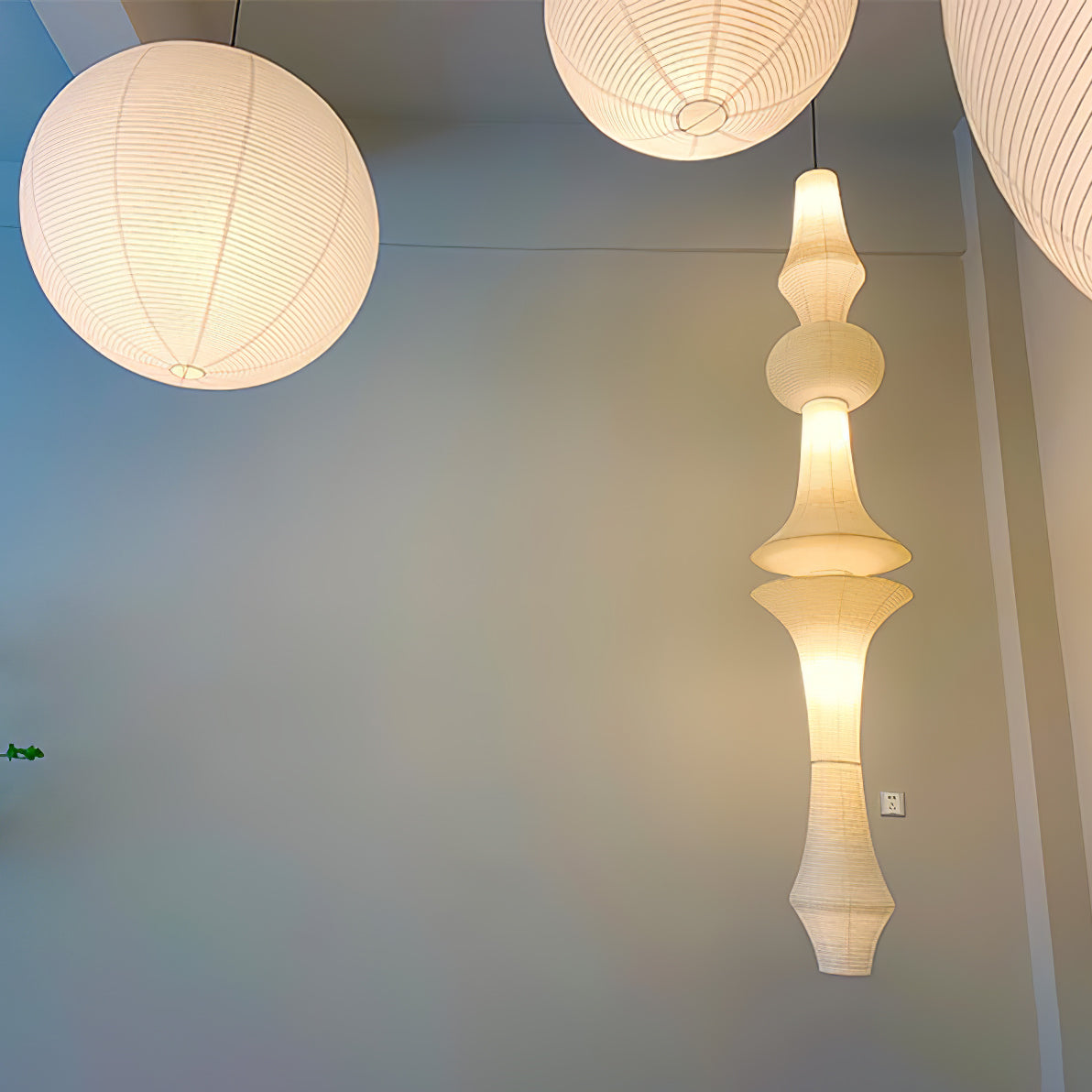 Lunirena hanglamp Washi-papier E voor woonkamer