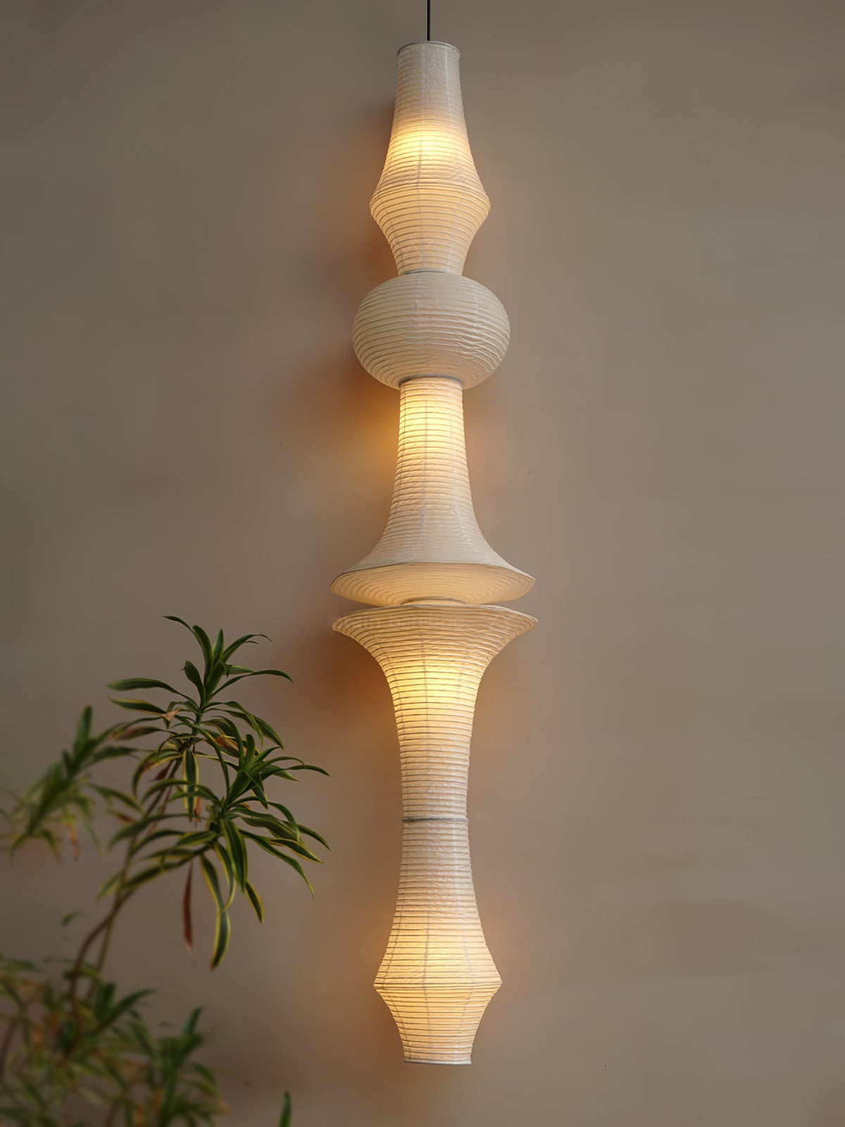 Lunirena hanglamp Washi-papier E voor woonkamer