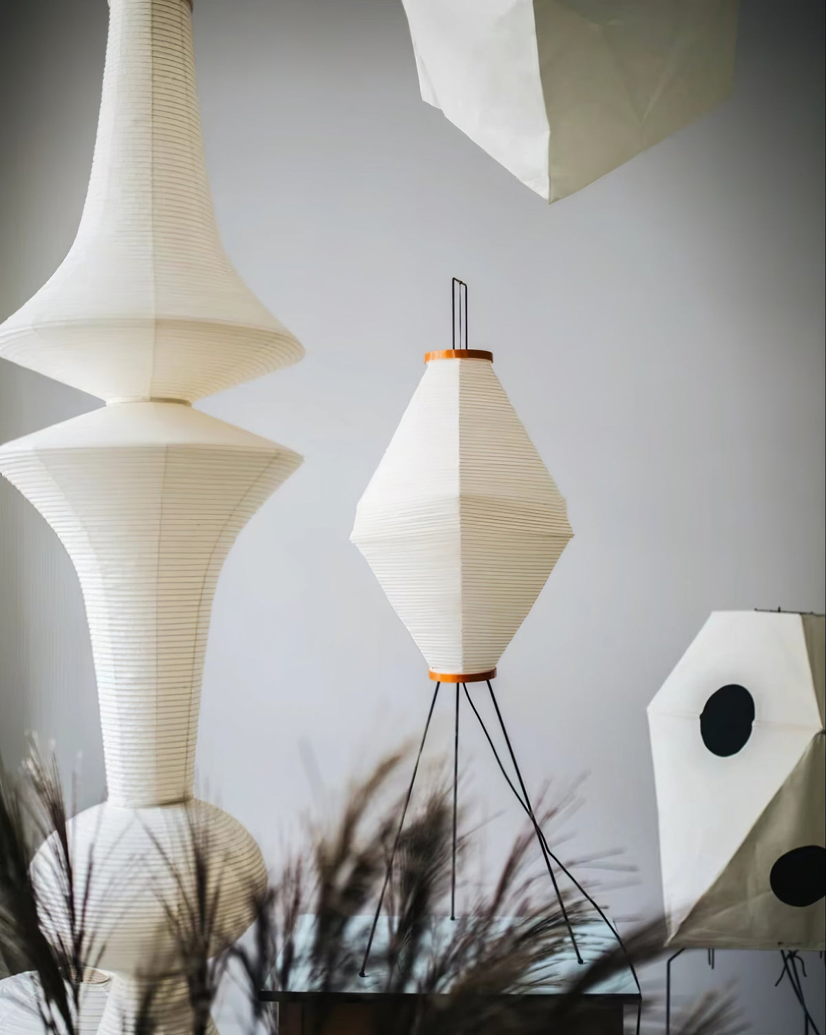 Lunirena hanglamp Washi-papier E voor woonkamer