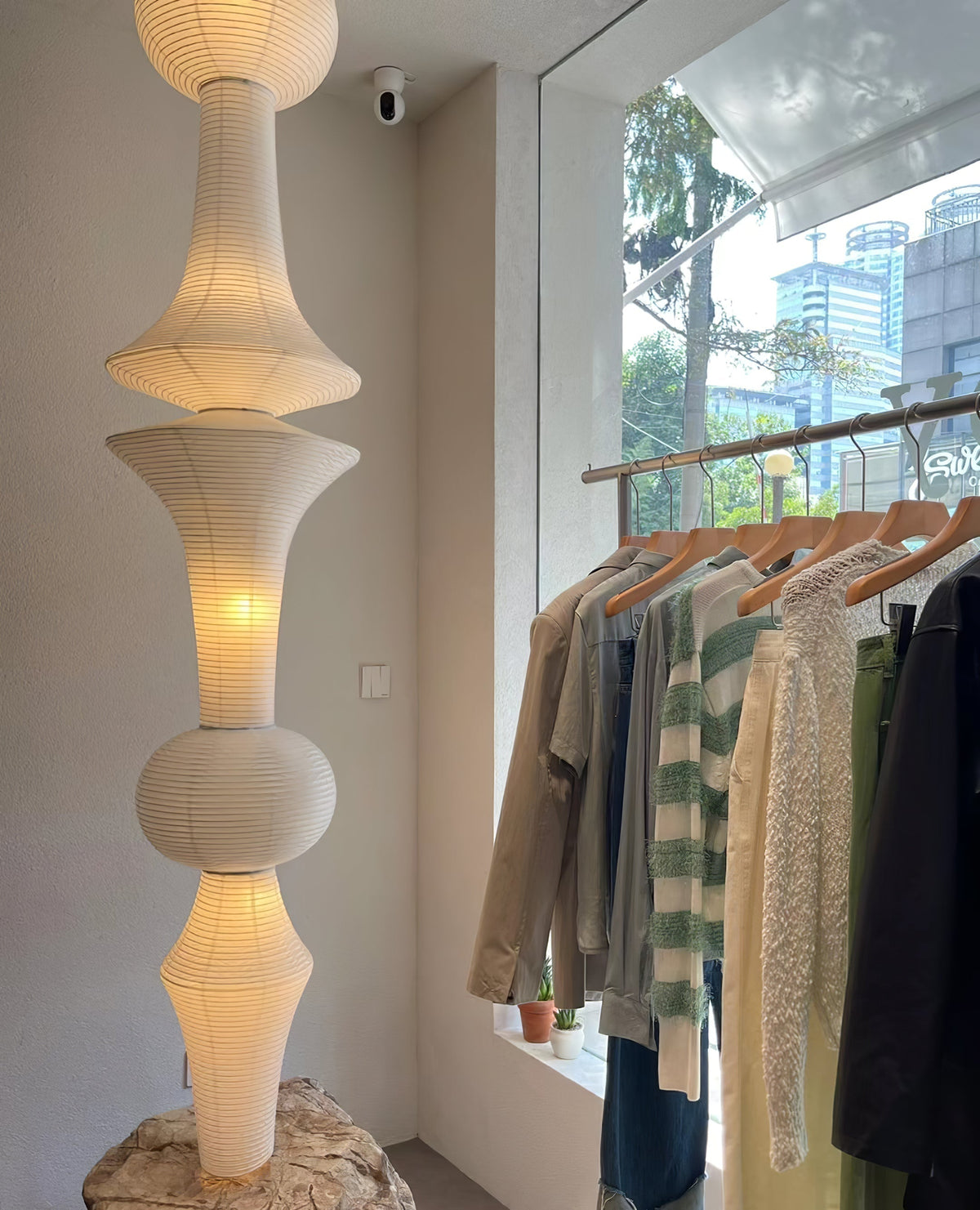 Lunirena hanglamp Washi-papier E voor woonkamer